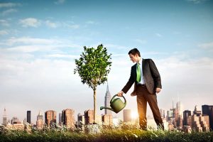 Homem regando uma planta - Dicas de como iniciar o seu negócio