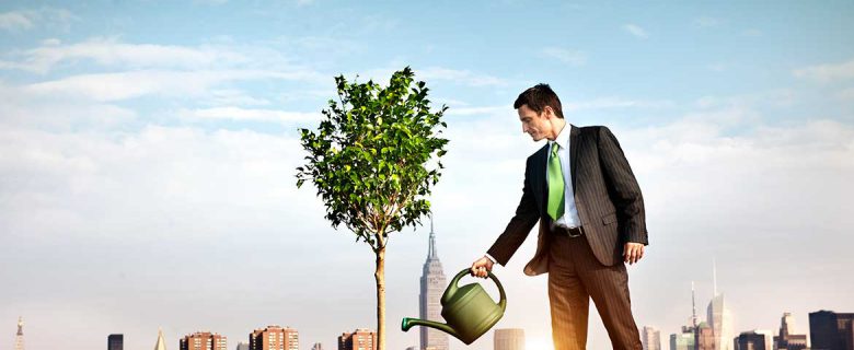 Homem regando uma planta - Dicas de como iniciar o seu negócio